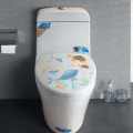Sealife Fish Toilet Seat Stickers Home Decoration DIY Flower Underwater Scenery Mural Art Bathroom Room 3D View PVC Wall Decal