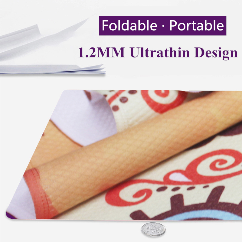 Yoga Mat Microfiber Print Pattern Foldable Portable Fitness Pilates Yoga Towel Soft Anti-slip Indoor Outdoor Sports Mat