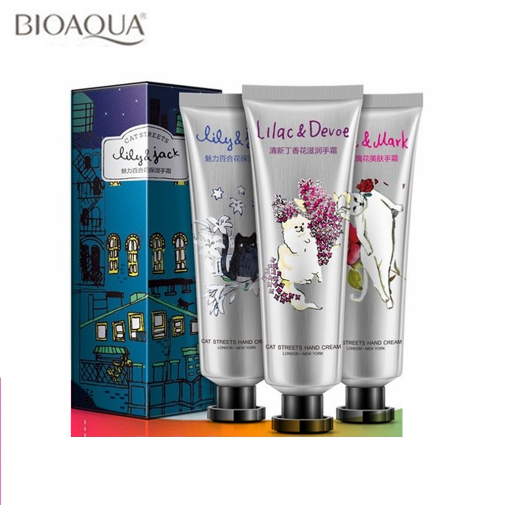 3pcs/set BIOAQUA Hand Cream Moisturzing Nourishing Anti Chapping Oil Control Cute Cat Girl Winter Skin Care Lotion Set