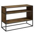 Horizontal Wood Bookcase metal frame design