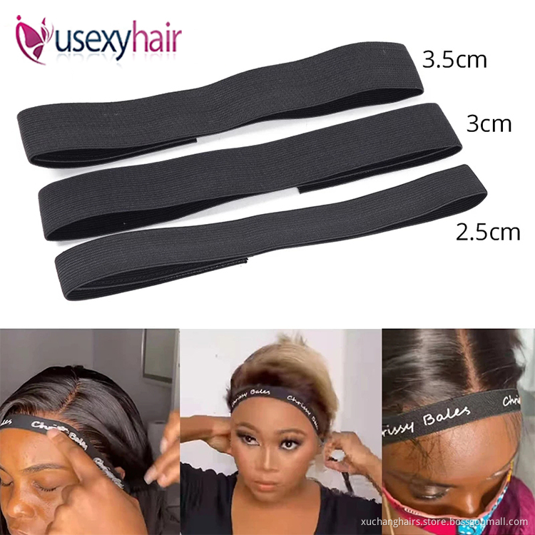 Custom Logo Adjustable Elastic Lace Melt Belt Bands For Wigs