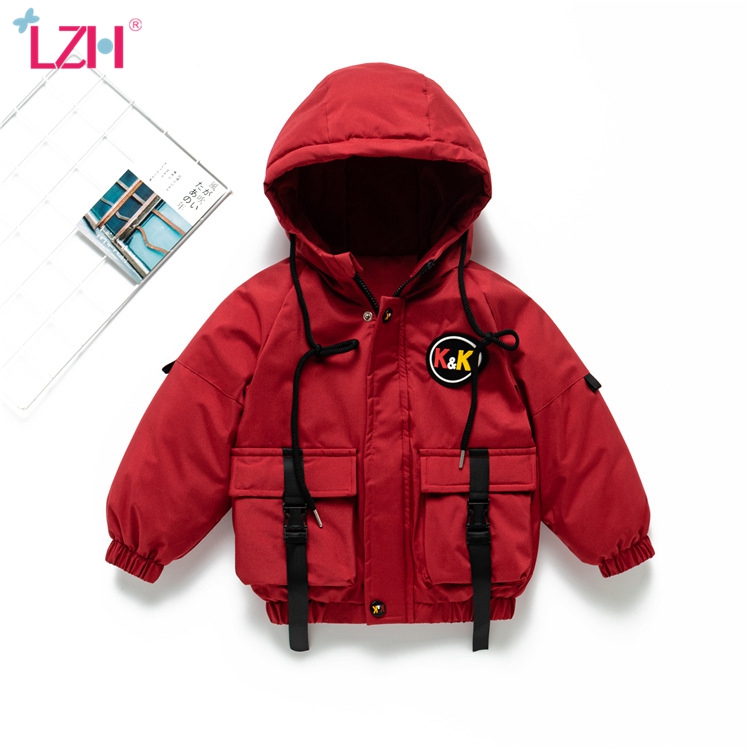 LZH 2020 Autumn Winter Fashion Baby Boys Outerwear Coat For Boys Jacket Toddler Kids Hooded Cotton-padded clothes Children Coat