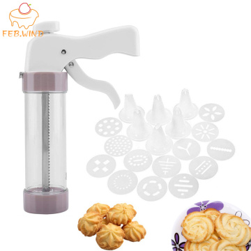 Super Shoot Cookie Press Gun Sets Cookies Maker Machine With 12 Cookie Molds 6 Icing Tips Plastic Biscuit Press Tool Baking 715