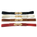 High elasticity fabric belts for women dresses gold Leaves metal buckle belts female belts women fashion 2019 hot elastic belts