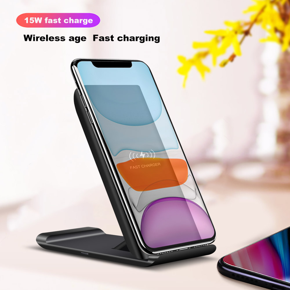 FDGAO 15W Qi Wireless Charger Stand For iPhone 12 11 X XR XS 8 Samsung S9 S10 S20 Fast Wireless Charging Station Phone Charger