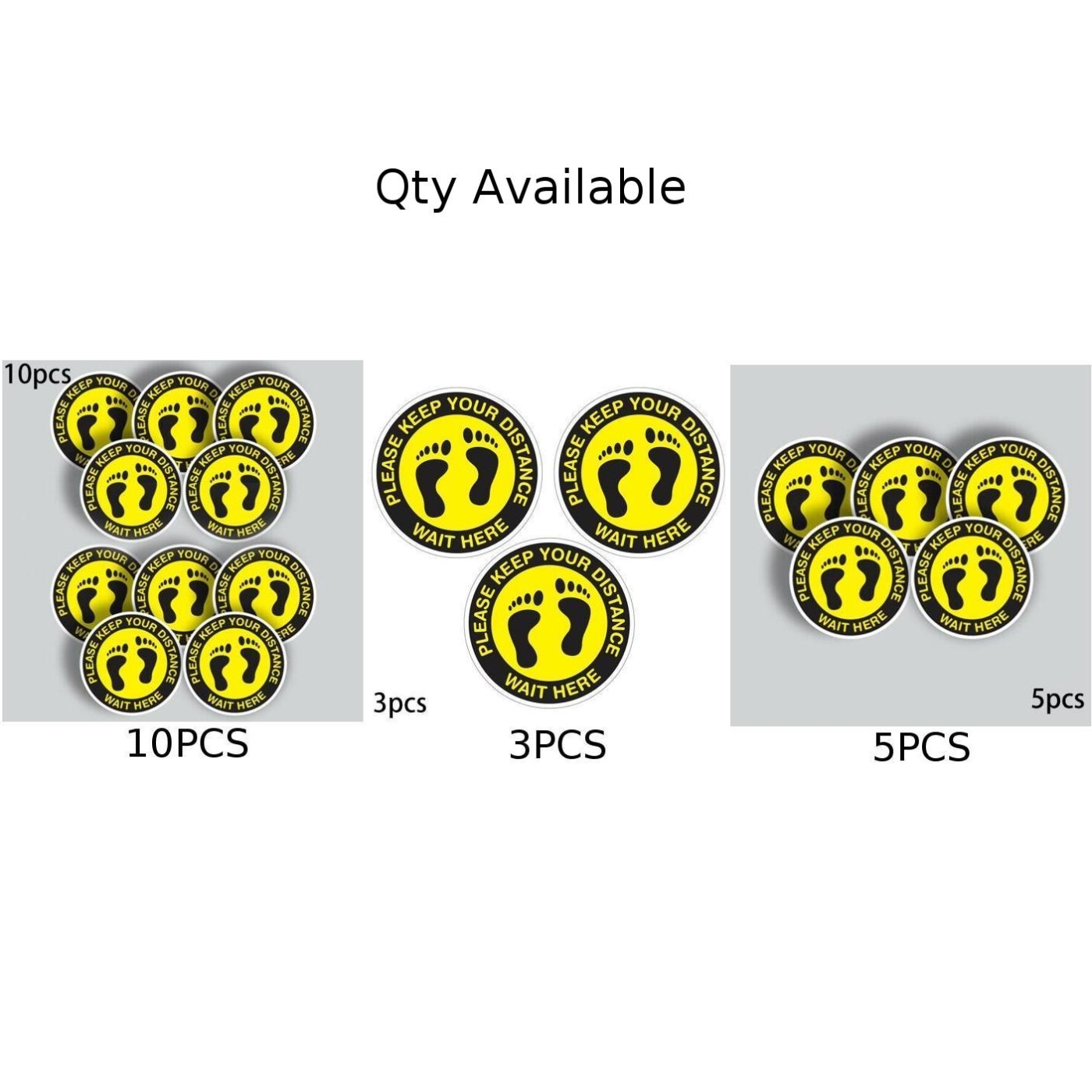 Floor Sticker Graphics Mark Yellow Customers Accessory 5Pcs Distancing