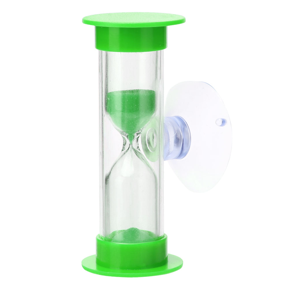 2min Plastic Hourglasses + Suction Cup Lightweight Children Gift Sandglass Timer for Household Kids Students Decoration