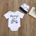 2019 Brand New Mommy's Other Man Newborn Baby Boy 3PCS Outfits Clothing Short Sleeve Cotton Bodysuit Tops Deers Pant Trouser Hat