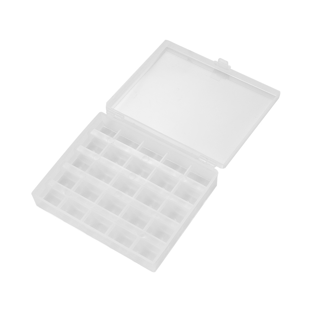 Container Boxes Transparent Plastic Sewing Thread Bobbin Box Jewel Bead Case Machine Holder Holds 25 Storage Organizer