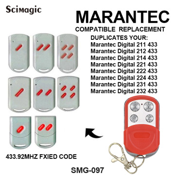 MARANTEC digital 211/212/214/221/222/224/231/232 433 replacement gate garage door remote transmitter door phone key duplicator