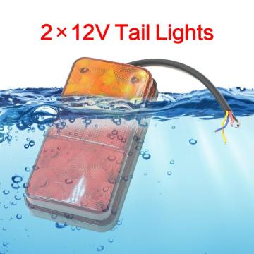 1 Pair 12V LED Waterproof Car Truck LED Rear Tail Light Warning Lights Rear Lamp Trailer Light For Campers ATV Truck Accessories