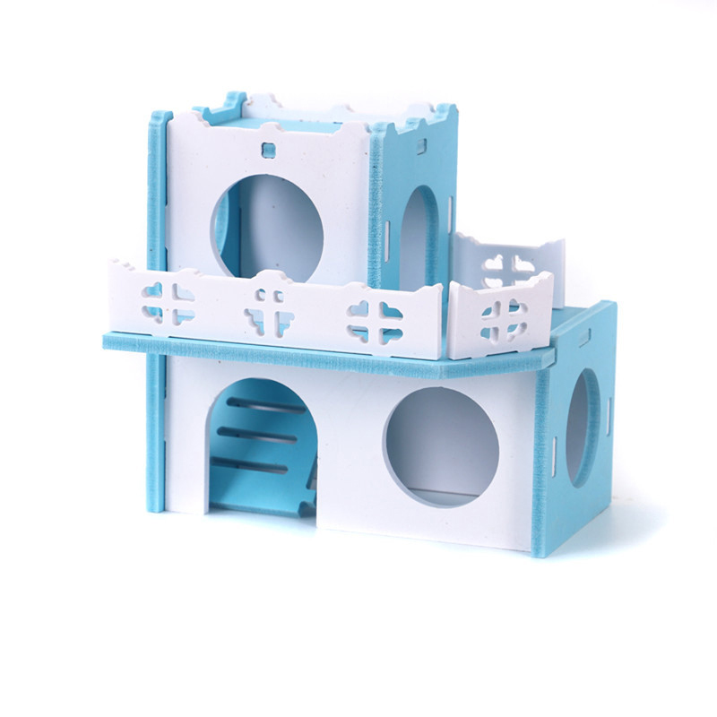 Hamster Small House Villa Balcony Hamster Cage Toy Seesaw Arch Bridge Waterproof Environmental Protection PVC Cage Accessories