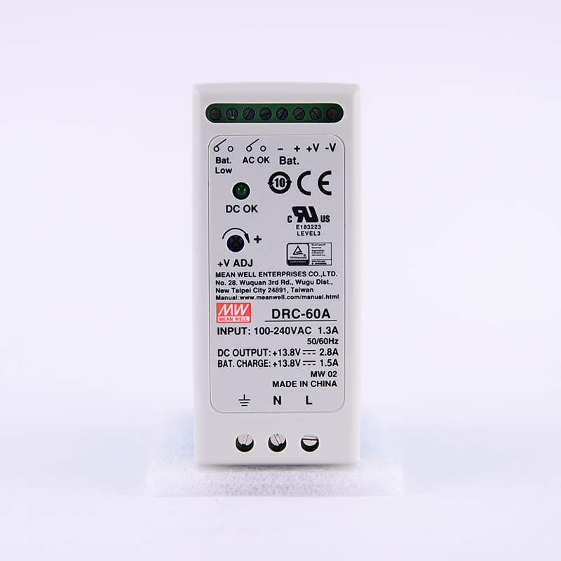 MEAN WELL DRC-60A DRC-60B 13.8V 27.6V 60W Original UPS DIN Rail security industry or battery systerms Switching Power Supply