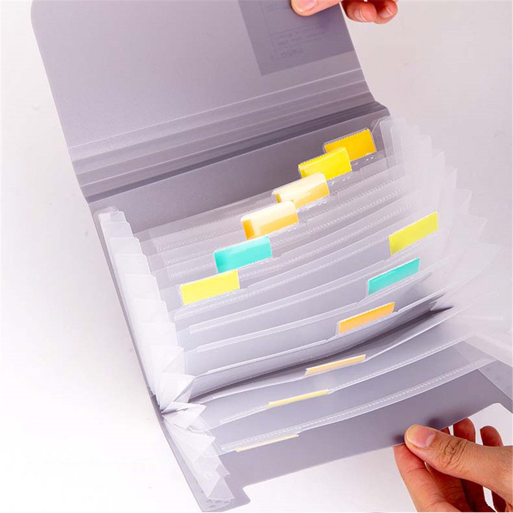 1pc Plastic A6 File Folder Document Organizer Receipt File Expanding Wallet 13 Pockets Bill Folders Paper Holder Office Supplies