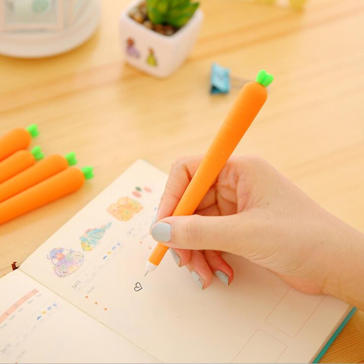 1 Pcs cute kawaii Novelty Fresh Carrot Gel Pen Promotional Gift Stationery School Office Supply creative sweet pretty lovely