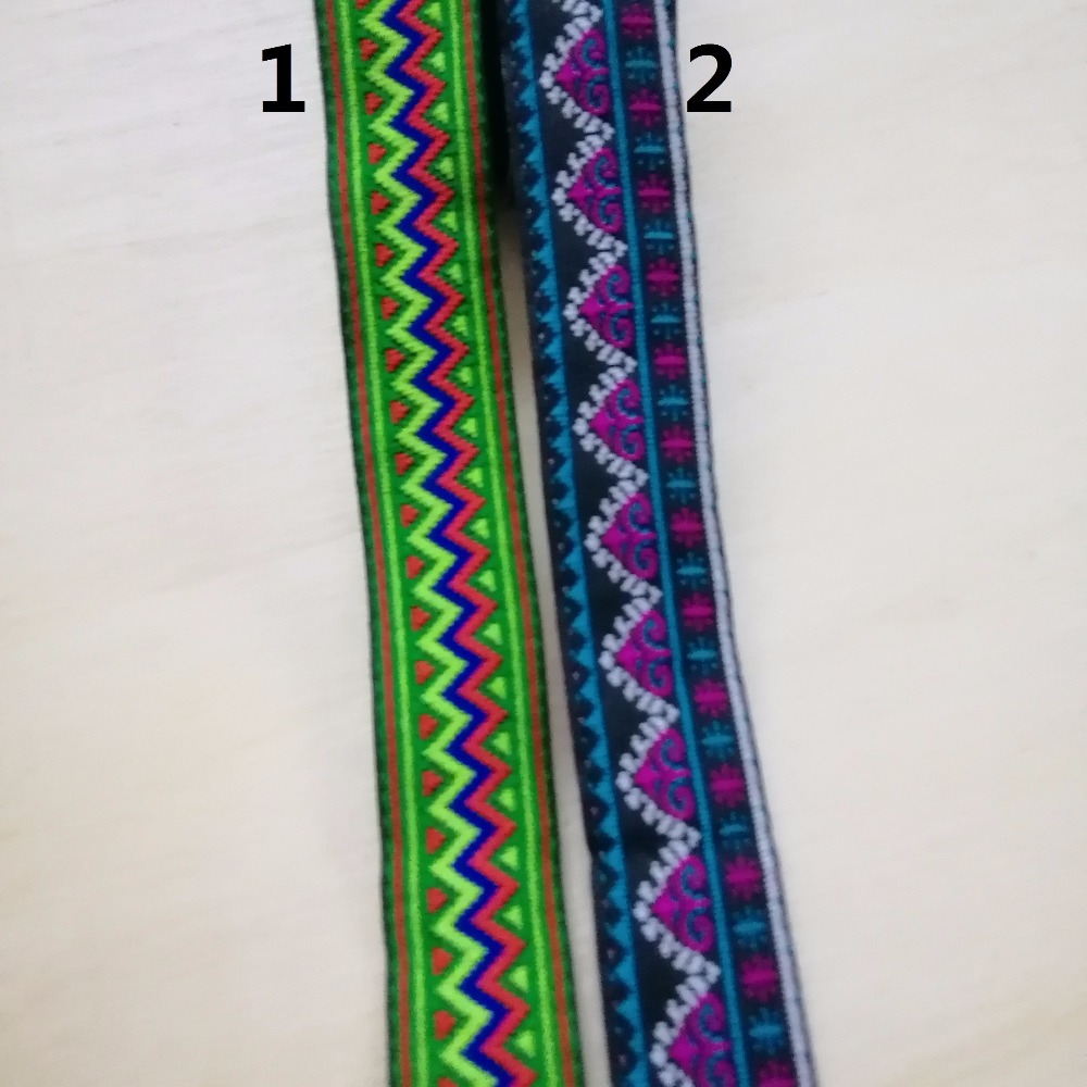 2cm 20mm 7/8' Green Blue Pink Zigzag Ethnic Trim Handmade Lace Bedding Costume Curtain Laciness National Jacquard Ribbon Webbing