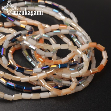 Rectangle Square Shape Crystal Twisted Fashion Loose Beads 4*8mm 68pcs/lot For Necklace Bracelet Jewelry Making Accessories