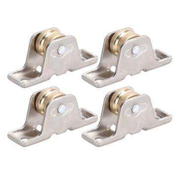 4Pcs Metal Roller Wheels Single Bearings Window Sash Pulley Rod Rollers Alloy Curtain Rail Track Wheels For Window Door Shower