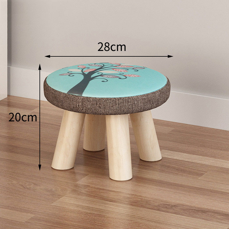2020Hot Nordic Footrest Seat Stool With Removable Cover 3 Legs Modern Luxury Upholstered Solid Wood Footstool With Ottoman Pouf