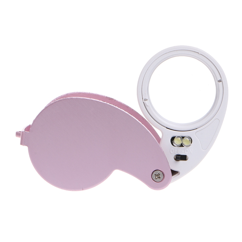 40X 25mm Glass Magnifying Magnifier Len Jeweler Eye Jewelry Loupe With LED Light Dropship
