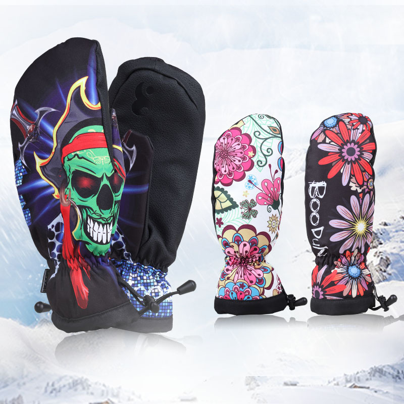 Winter Ski Gloves Women Warm Waterproof Windproof Snow Skiing and Snowboarding Sports Gloves Antislip PU Palm Snowboard Mittens
