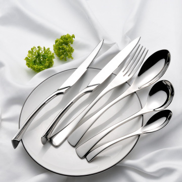Stainless Steel Scoop spoon Food grade Dinnerware Silverware Flatware Set Dinner Knife Fork Spoon Restaurant tableware