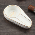 Galiner Cigar Accessories Gadgets Ceramic Cigar Ashtray Single Cigar Holder Outdoor Car Cigarette Ashtrays Pocket Tobacco Tray