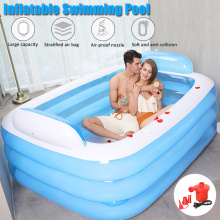 150/180CM PVC Inflatable Bathtub Foldable 3 Layers Large Family Swimming Pool Outdoor Garden Summer Inflatable Paddling Pools
