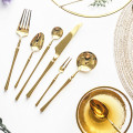 New Stainless Steel Golden Cutlery Set Mirror Polishing Dinnerware Tableware Dinner Knife Fork Foods Tools Kitchen Accessories