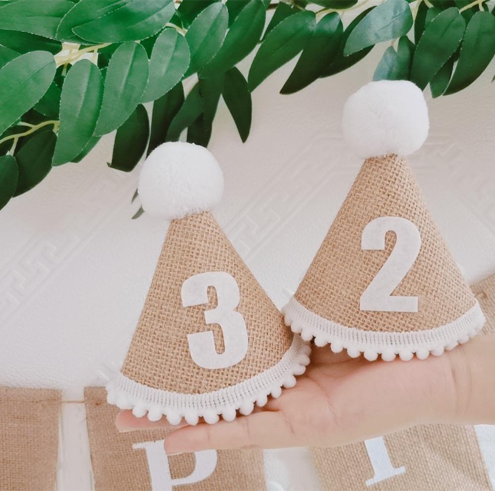Kids First Birthday Hat Forest style 1st Birthday Party Hat 1th 2th 3th Years Kids Baby Shower Hat Birthday Headband Decorations
