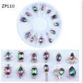 12 Pcs(1 wheel) Nail Art Decoration Wheel Glitter Rhinestone Nail Art Fashionable Decoration 3D DIY Nail Art Stones and Charms,1