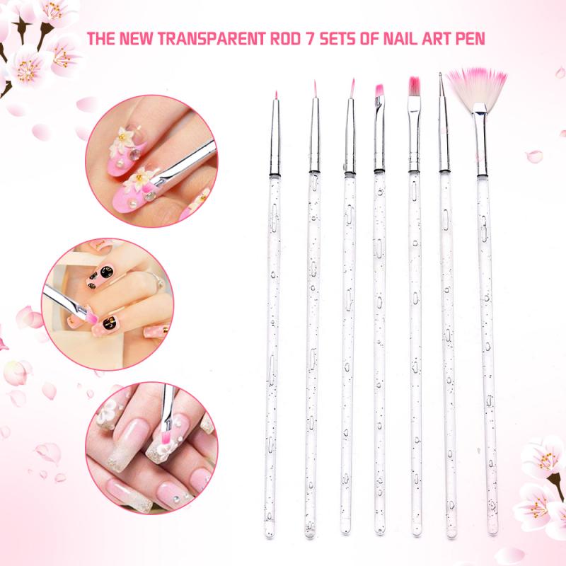 7PCS/Set Nail Art Brush Dotting Painting Drawing Pen Manicure Gel Brush Polish Gel UV Tips Nail Brushes Nail Art Tools