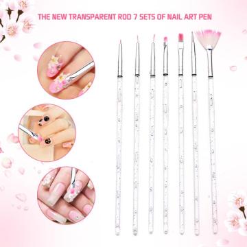 7PCS/Set Nail Art Brush Dotting Painting Drawing Pen Manicure Gel Brush Polish Gel UV Tips Nail Brushes Nail Art Tools