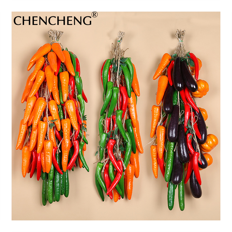 CHENCHENG Artificial Vegetables Chili Potato Eggplant Garlic Corn Cucumber Tomatoes Fake Bubble Food Home Decoration Pendant