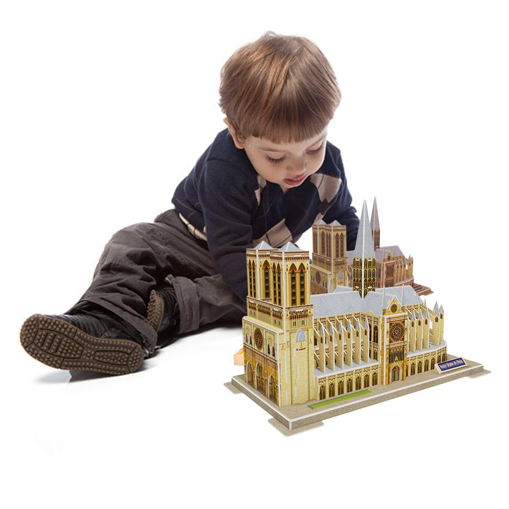 3D Three-dimensional Puzzle Notre Dame Puzzle Children's Puzzle DIY Spell Insert Toy Learning Educational Games Toys