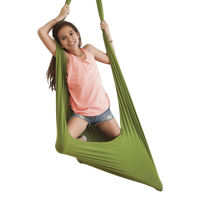 Kids adult Cotton Swing Hammock 2.8m Durable Elastic Aerial Yoga Hammock Soft Elastic Parcel Steady Seat Swing