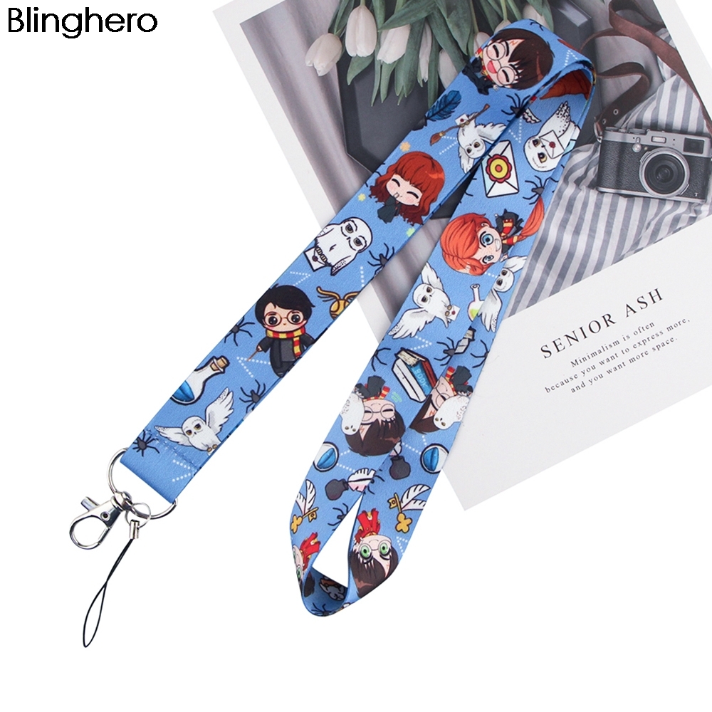 20pcs/lot BH1183 Blinghero Magic School Lanyard Keychain Cartoon Anime Lanyard Badges ID Cell Phone Rope Neck Strap Accessory