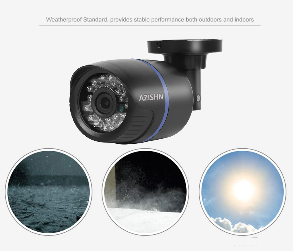 AZISHN FULL HD 4CH POE 1080P NVR 2.0mp 48V PoE 1080P IP Camera HDMI CCTV System Surveillance out/indoor P2P Email Alarm PC&Phone