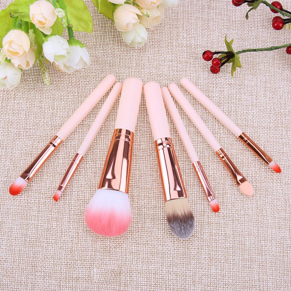 7Pcs Mini Makeup brush Set Pink Cosmetics Kit de pinceis de maquiagem high-end Make up Tool Hair Foundation Brushes Kit