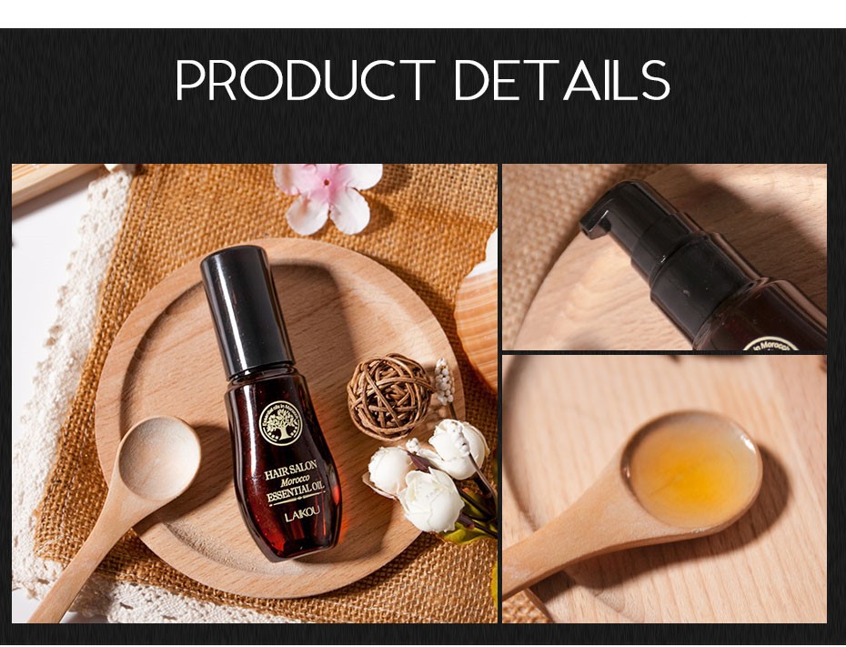 LAIKOU Multi-functional Hair & Scalp Treatments Hair Care Moroccan Pure Argan Oil Hair Essential Oil For Dry Hair Types TSLM2