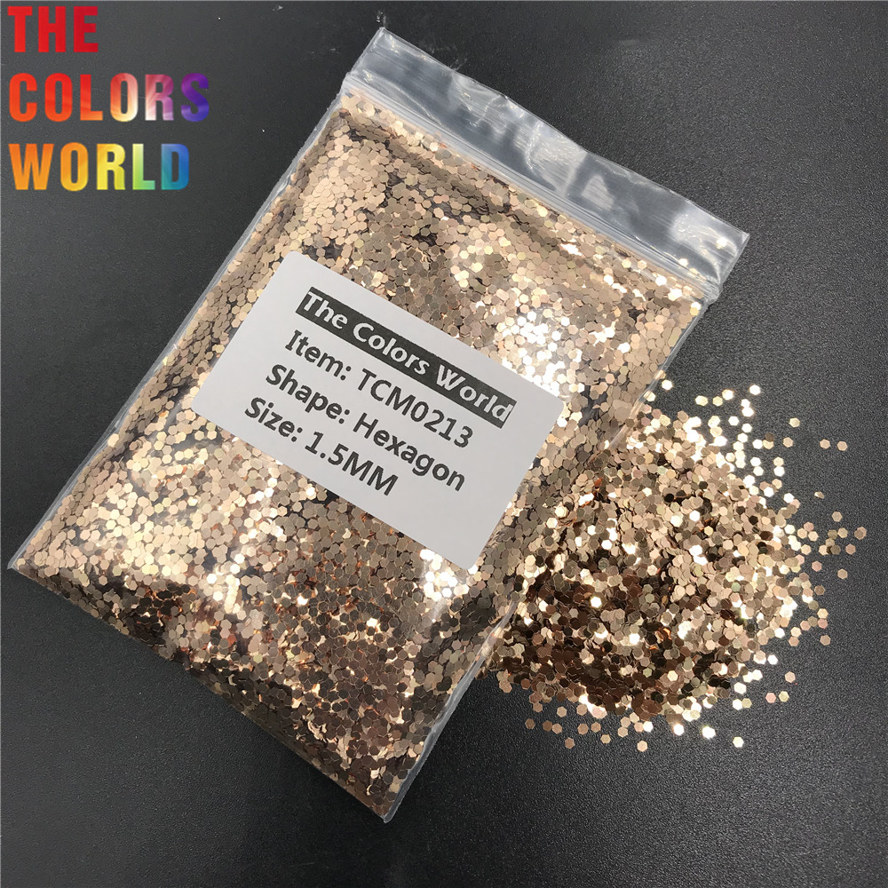 TCM0213 Sand Gold Color Metallic Luster Hexagon Shape Nail Glitter Nail Art Decoration Makeup Body Glitter Handwork DIY