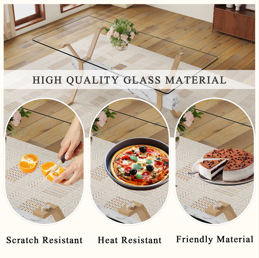 modern minimalist dining table glass