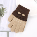 Children Kids Winter Warm Thicken Gloves Girls Boys Toddler Cute Cat Mittens Imitation Cashmere Finger Gloves For 3-7t L3