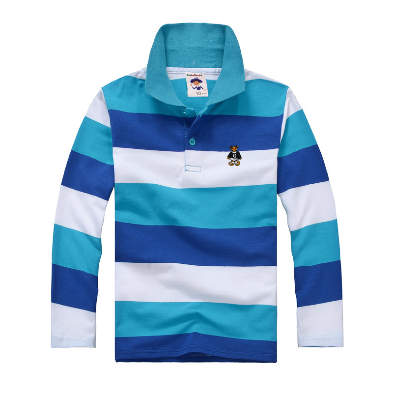 Boys polo shirt 3-12T brand children's long-sleeved High quality shirt warm cotton T-shirt