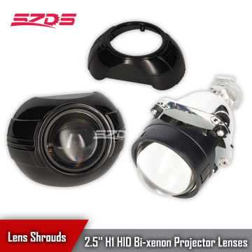 SZDS MINI 2.5 Inch H1 HID Bi-Xenon Projector Lens Black Hood Shrouds For H4 H7 Automobiles Headlight Retrofit DIY LHD Kit