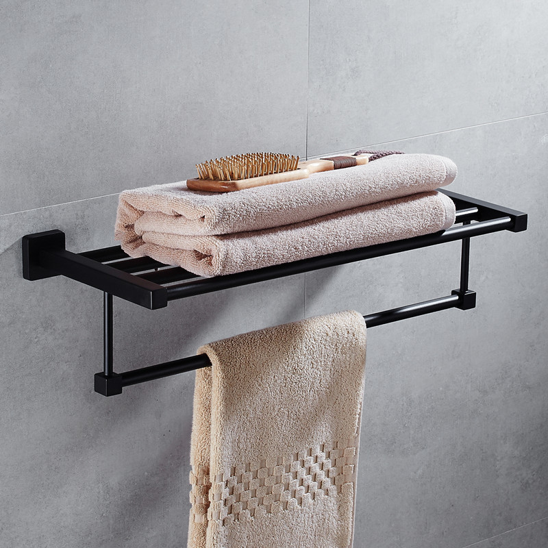 Bathroom Accessories Set Stainless Steel Black Bath Hardware Sets Towel Rack,Paper holder Toilet Brush Holder Towel Rack Hooks