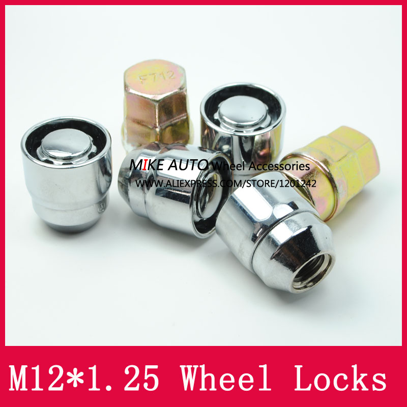 4NUT+2KEY M12x1.5 32mm Length Wheel Locks Nut Anti theft For Aveo Captiva Cavalier Cobalt Cruze Epica Evanda Lacetti Rezzo Alero