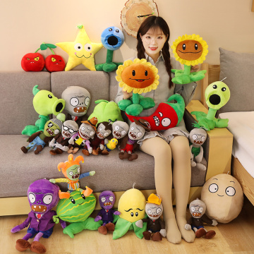 18-50cm New Plants vs Zombies Plush Toys Stuffed Zombies Pea Sunflower Melon Cute Decorations Creative Gift for Kids Children