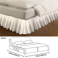White Beige Embroidered Bed Shirts without Surface Elastic Band Bed Skirt 37cm Height Bed Apron for Wedding Home Use Queen Size
