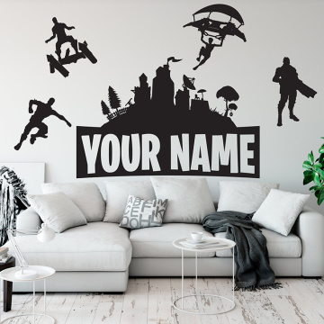 Customised Name Wall Sticker Vinyl Boys Gaming Room Kids Room Wall Decor Wall Decals for Gamer Room Decoration Accessories Z756